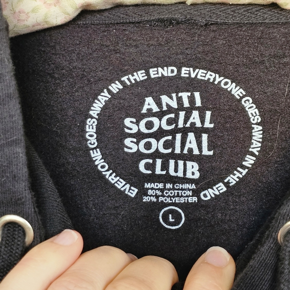 Anti Social Social Club Black Hooded Sweatshirt - Picture 4 of 4